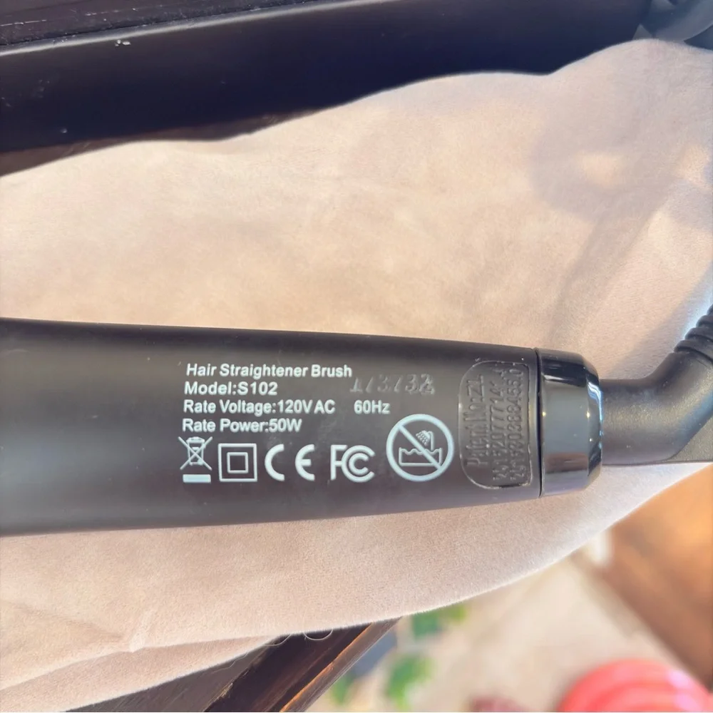2-in-1 MCH Heating + Ionic Hair Straightener Brush with Original Box & Dust Bag
